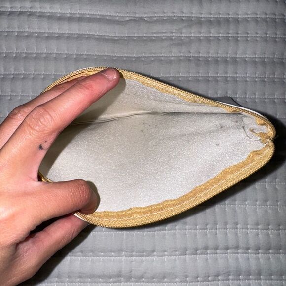 Live Happy Canvas Zipper Pouch – Small Cosmetic Bag / Travel Organizer – 9” x 7” - Picture 3 of 8